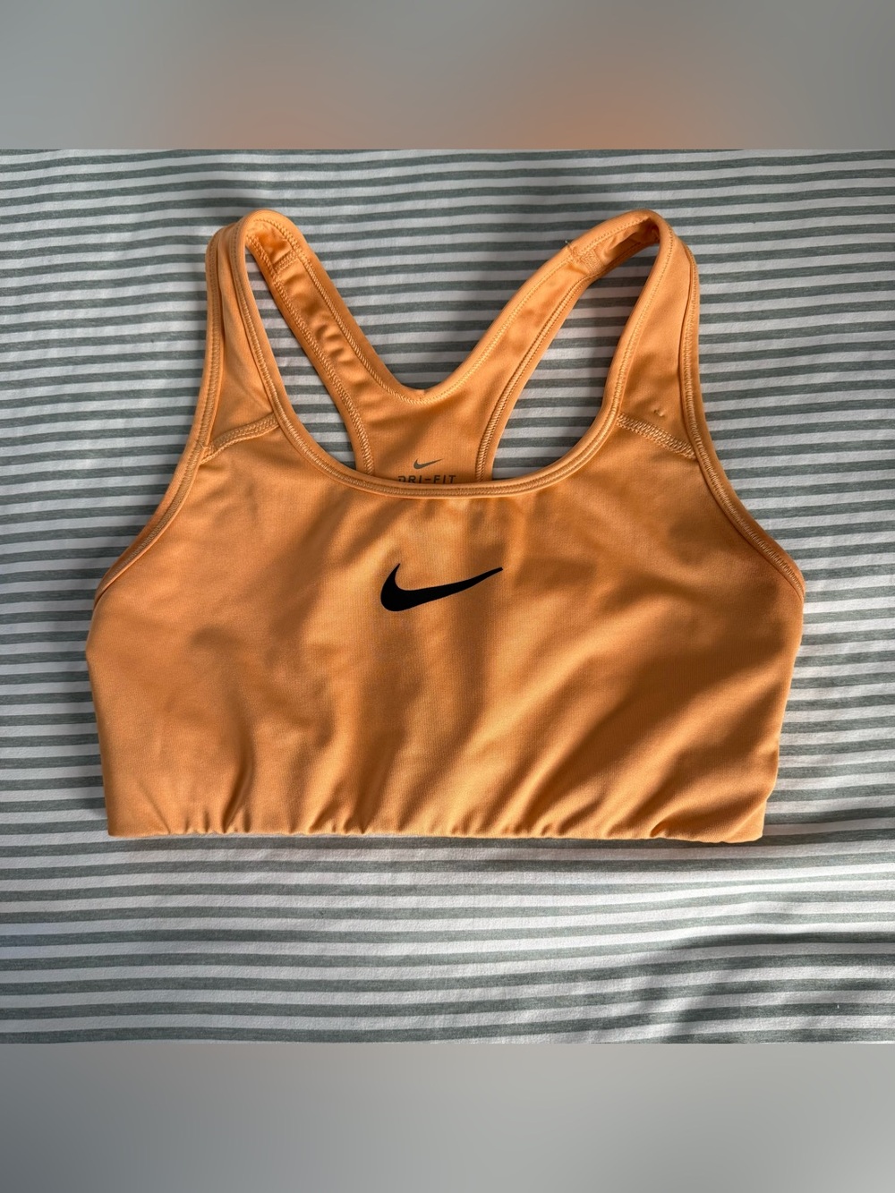 Nike Orange Racerback Dri-FIT Sports Bra with Black Swoosh